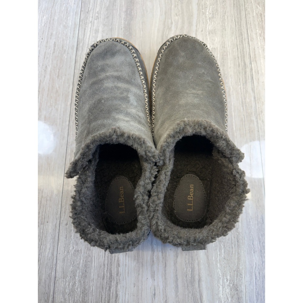 L.L. Bean Mountain Slipper Boot Gray Suede Fleece Lined Men 10 Gorpcore Heritage - Picture 6 of 10